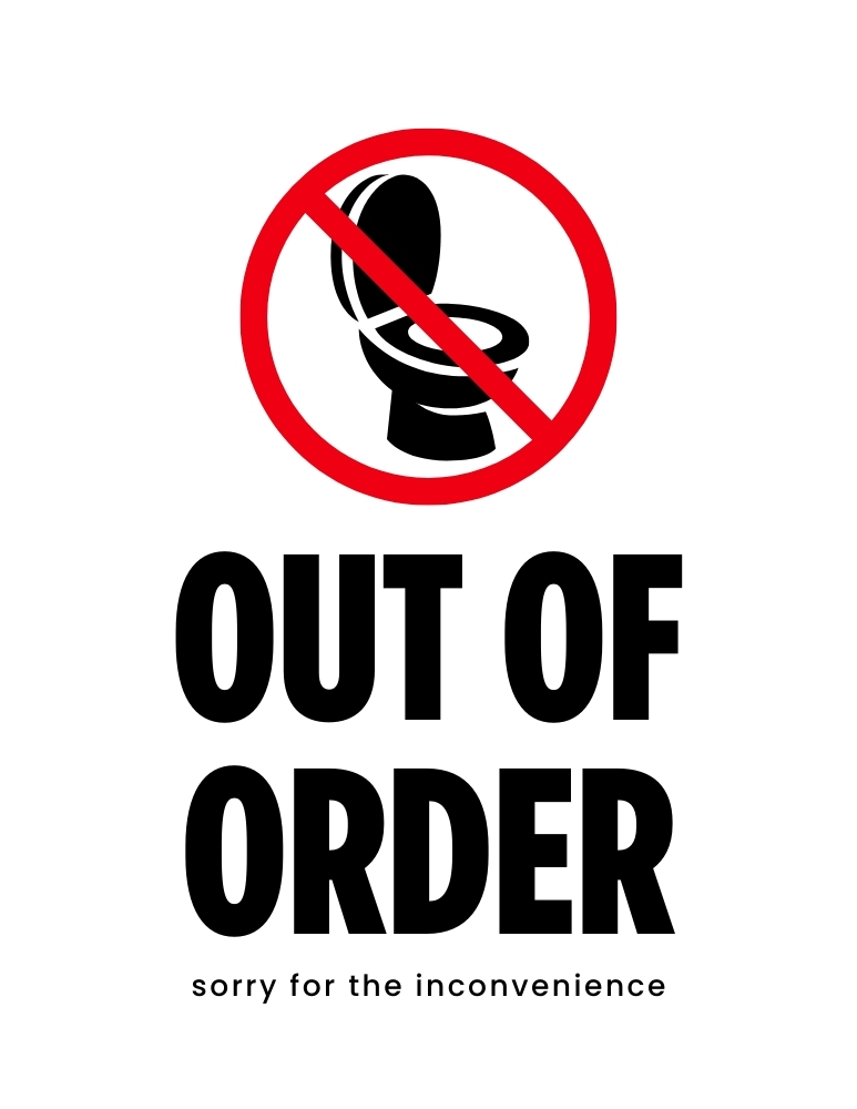 Out of Order Sign Restroom